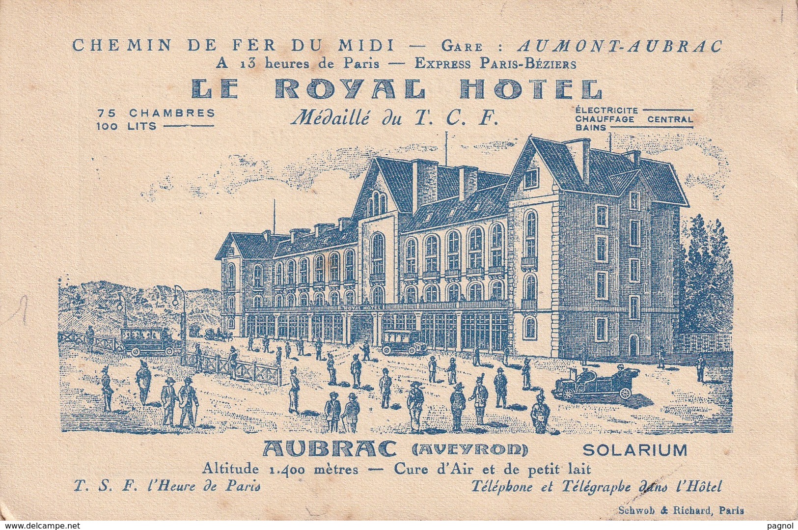 12 : Aubrac : Royal Hôtel ( Carte Publicitaire ) Carte Quadruple - Autres & Non Classés