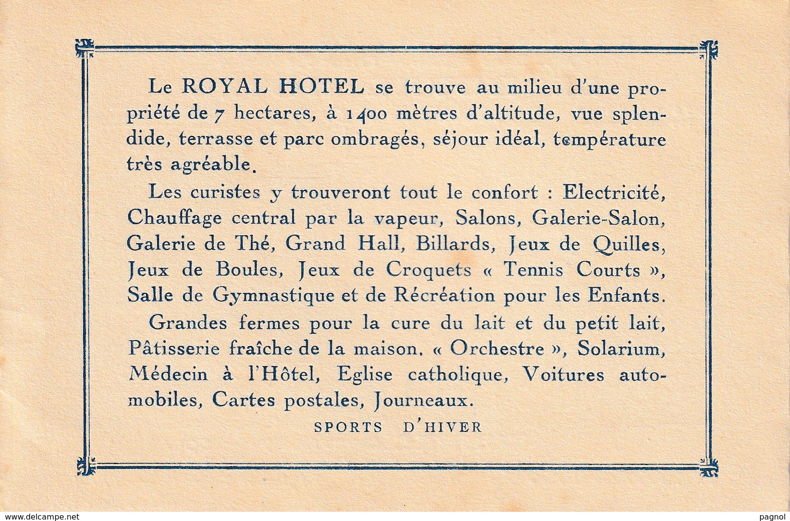 12 : Aubrac : Royal Hôtel ( Carte Publicitaire ) Carte Quadruple - Autres & Non Classés