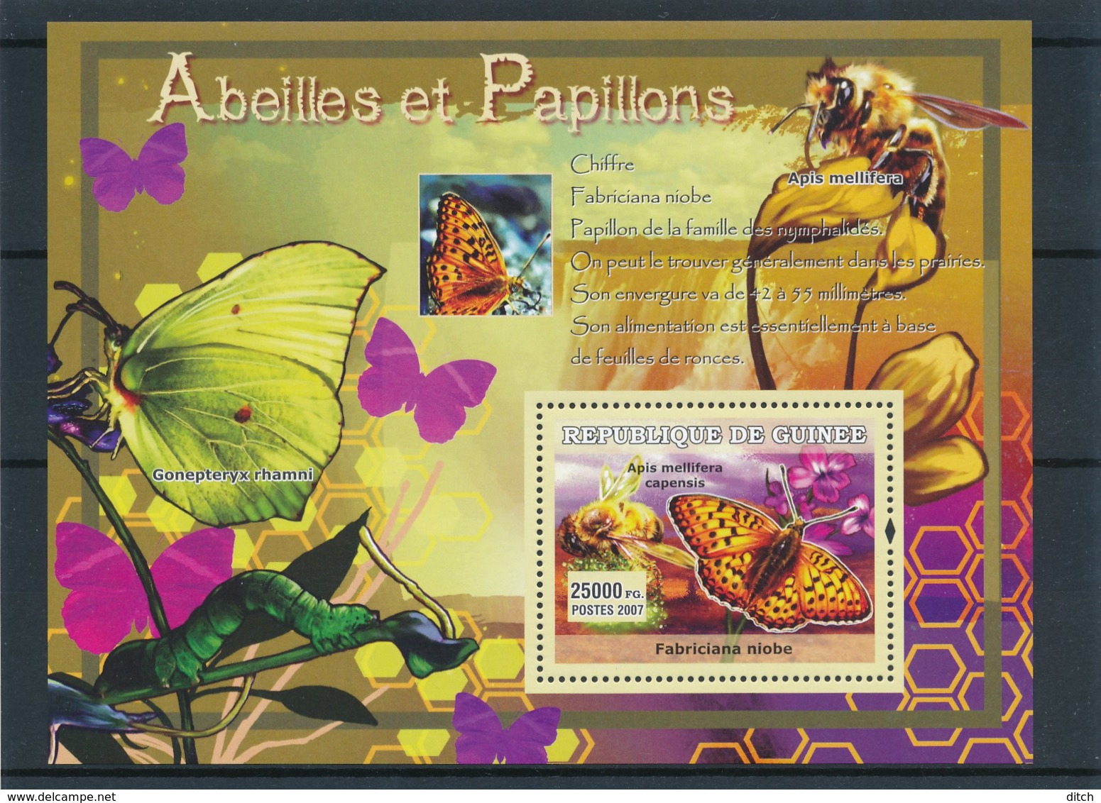 D - [402224]TB//**/Mnh-Guinée 2006 - Papillons Et Abeilles - Papillons