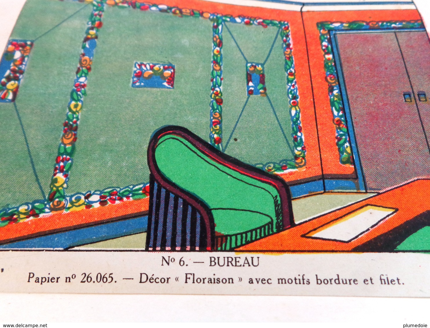 PLAQUETTE PUBLICITAIRE BRICARD ET BESSON PARIS VI . MAISON PAPIER PEINT / 6 DECORS ILLUSTRES / ANNEES 20'  catalogue