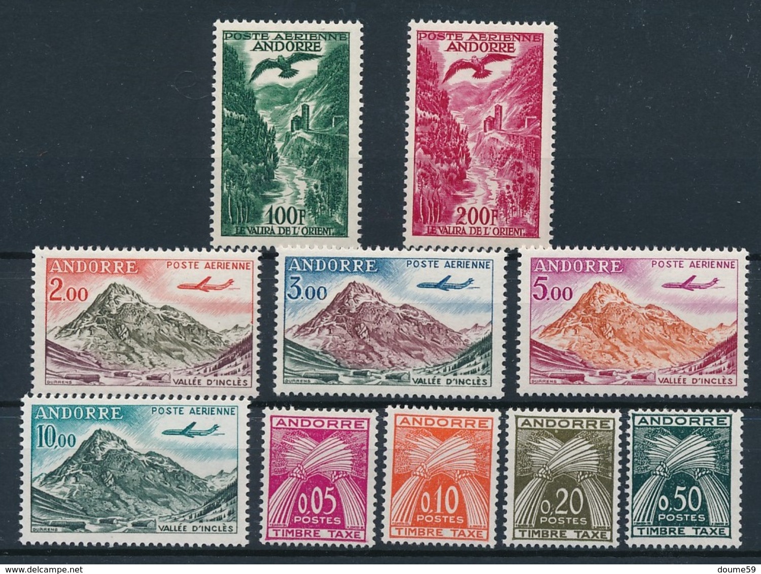 DB-15 ANDORRE: Lot PA  N°2*-3*-5/8*- Et Taxes 42/45* - Airmail