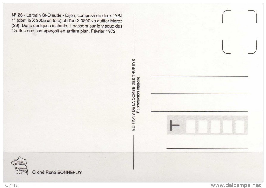 RU CT 26 - Autorail Renault ABJ 1 X 3005 En Gare - MOREZ - Jura - SNCF - Stations - Met Treinen