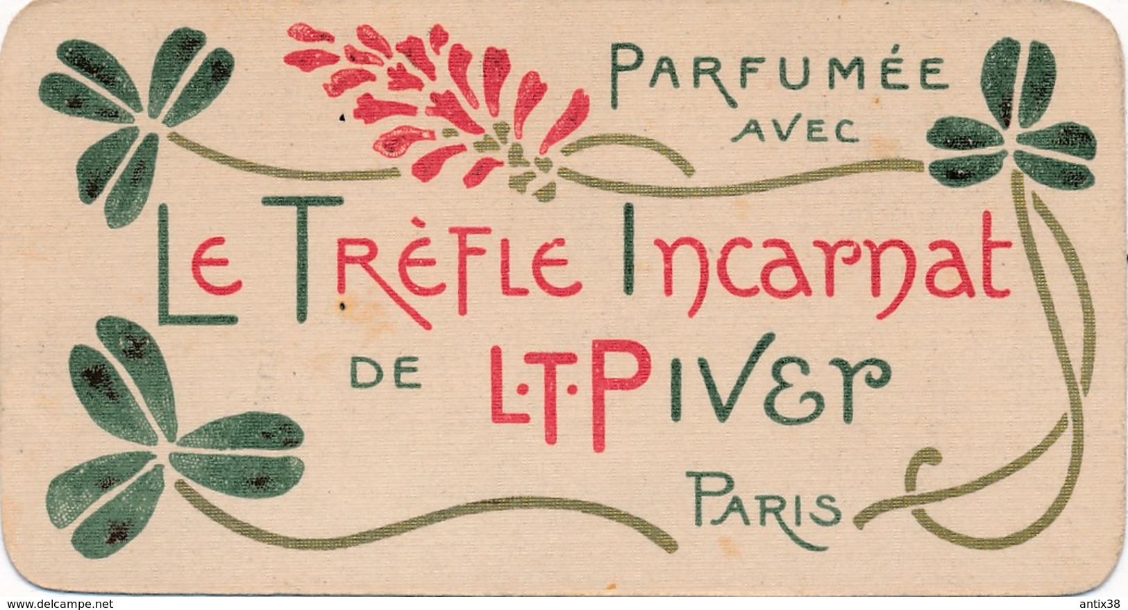 I112 - IMAGE - Carte Parfumée Le Trèfle Incarnat De L.T. Piver Paris - Calendrier Au Verso 1904 - Petit Format : 1901-20