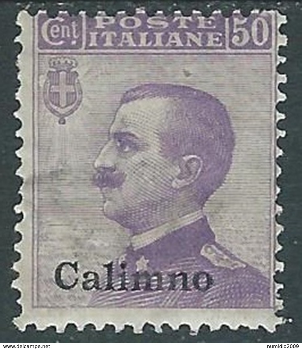 1912 EGEO CALINO EFFIGIE 50 CENT MH * - UR33-4 - Aegean (Calino)