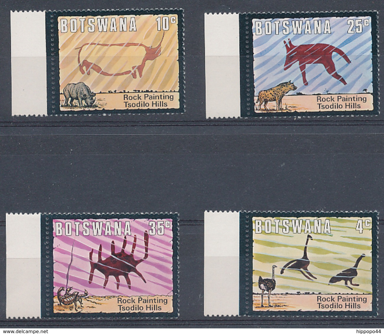 1975 Bostwana Y&Tn°288/291 Neuf** - Prehistoire, Peintures Rupestres. - Prehistoria