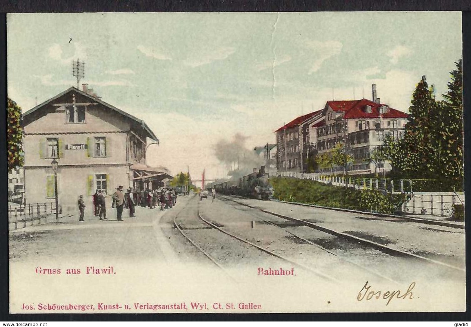 Flawil Bahnhof - La  Gare - Dampflok - 1905 - Flawil