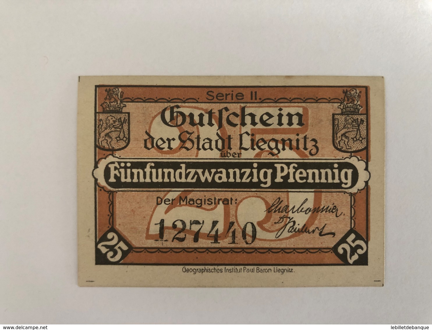 Allemagne Notgeld Liegnitz 25 Pfennig - Verzamelingen