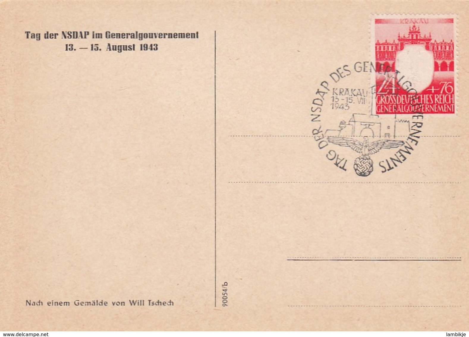 Deutsches Reich Tag Der NSDAP Postkarte 1943 - Oblitérés