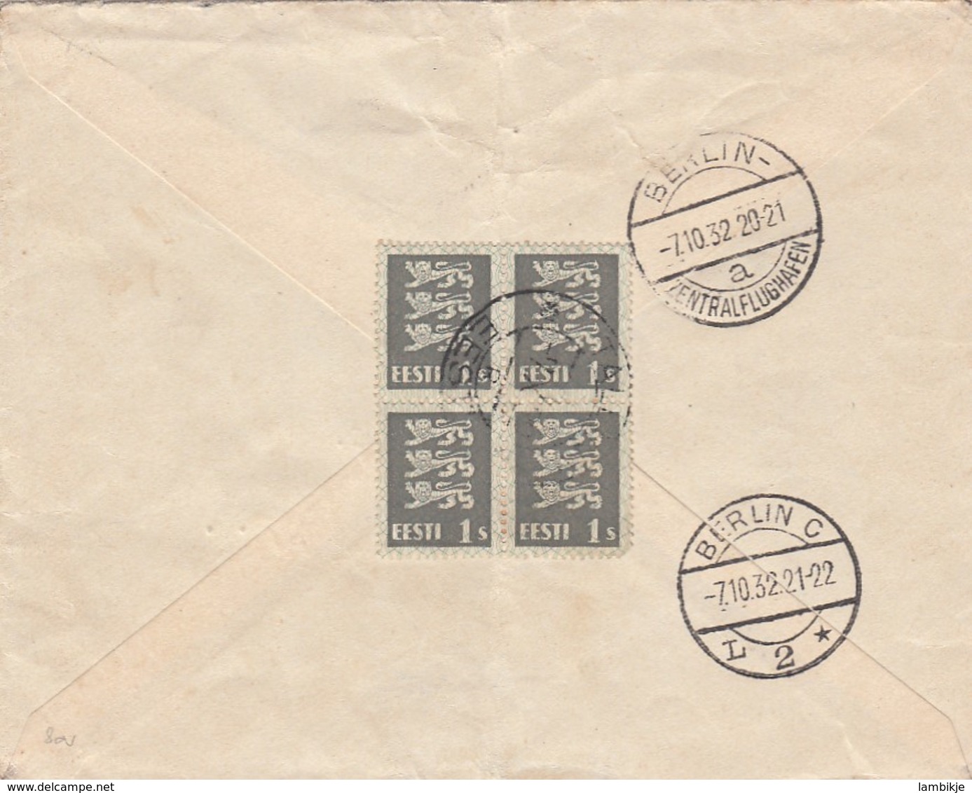 Estia Cover Airmail 1932 - Estonie