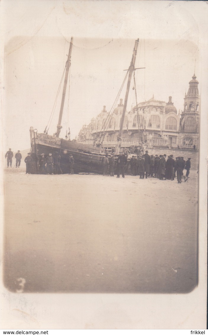 Fotokaart Carte Photo Le Bon Bd Van Iseghem Ostende Ostende 1913 Aangespoelde Boot Kursaal - Oostende