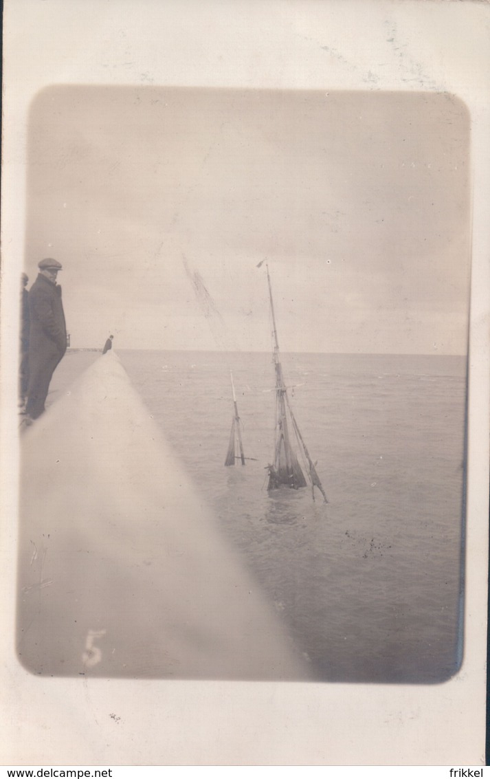 Fotokaart Carte Photo Le Bon Bd Van Iseghem Ostende Ostende 1913 Gezonken Boot - Oostende