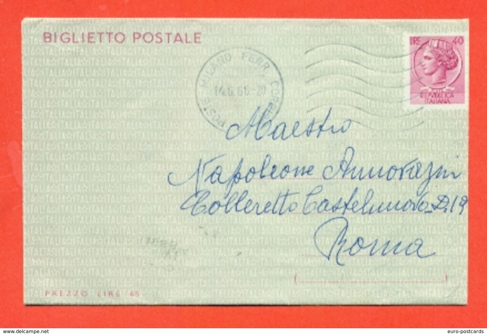 INTERI POSTALI-  - Biglietti Postali- B47 - - Interi Postali