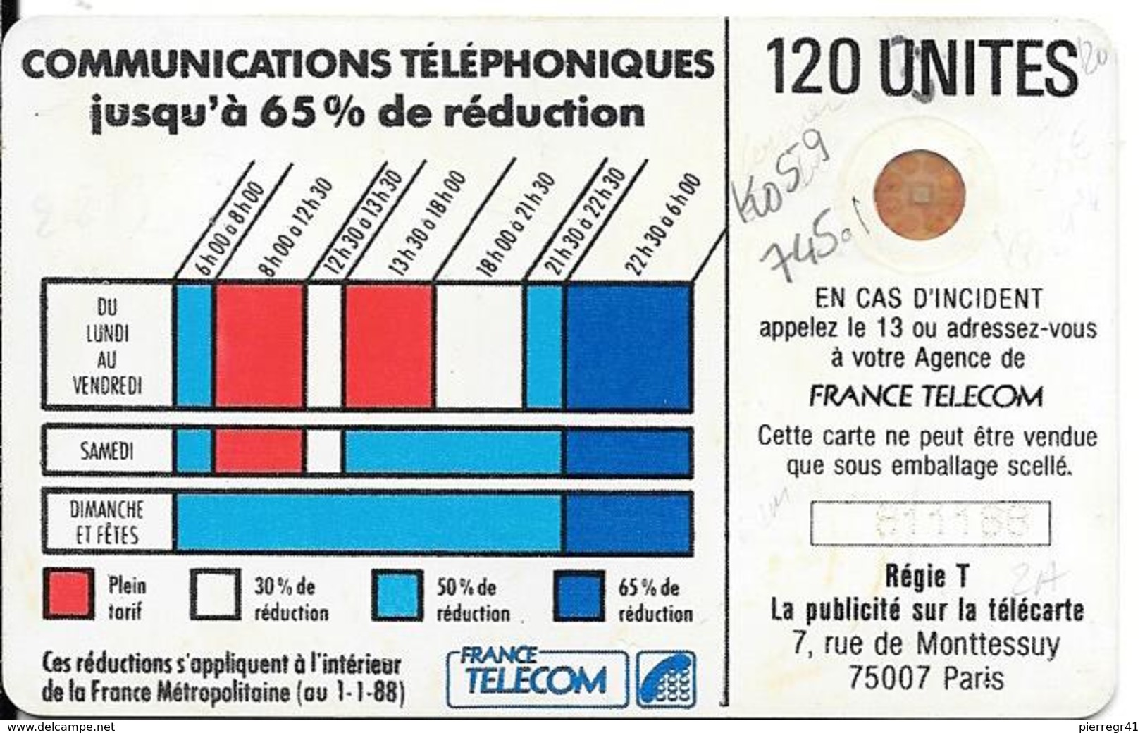 CARTE-PUBLIC-Ko59.745.1-120U-SC4Ob-S/E- SERIGRAPHIE -Puce7-CORDON BLANC-V°6ImpactsN°811188-Utilisé-TBE- - Cordons'