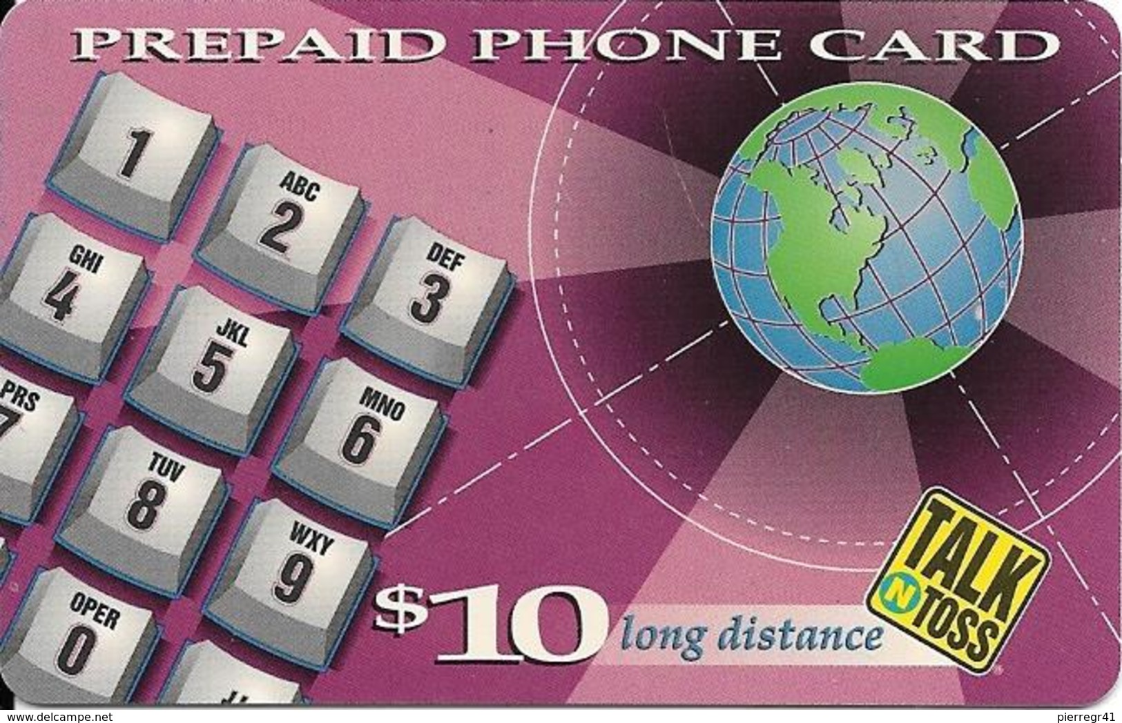 CARTE-PREPAYEE-USA-TALK TOSS-10$--Plastic Epais-GRATTE- TBE - Autres & Non Classés