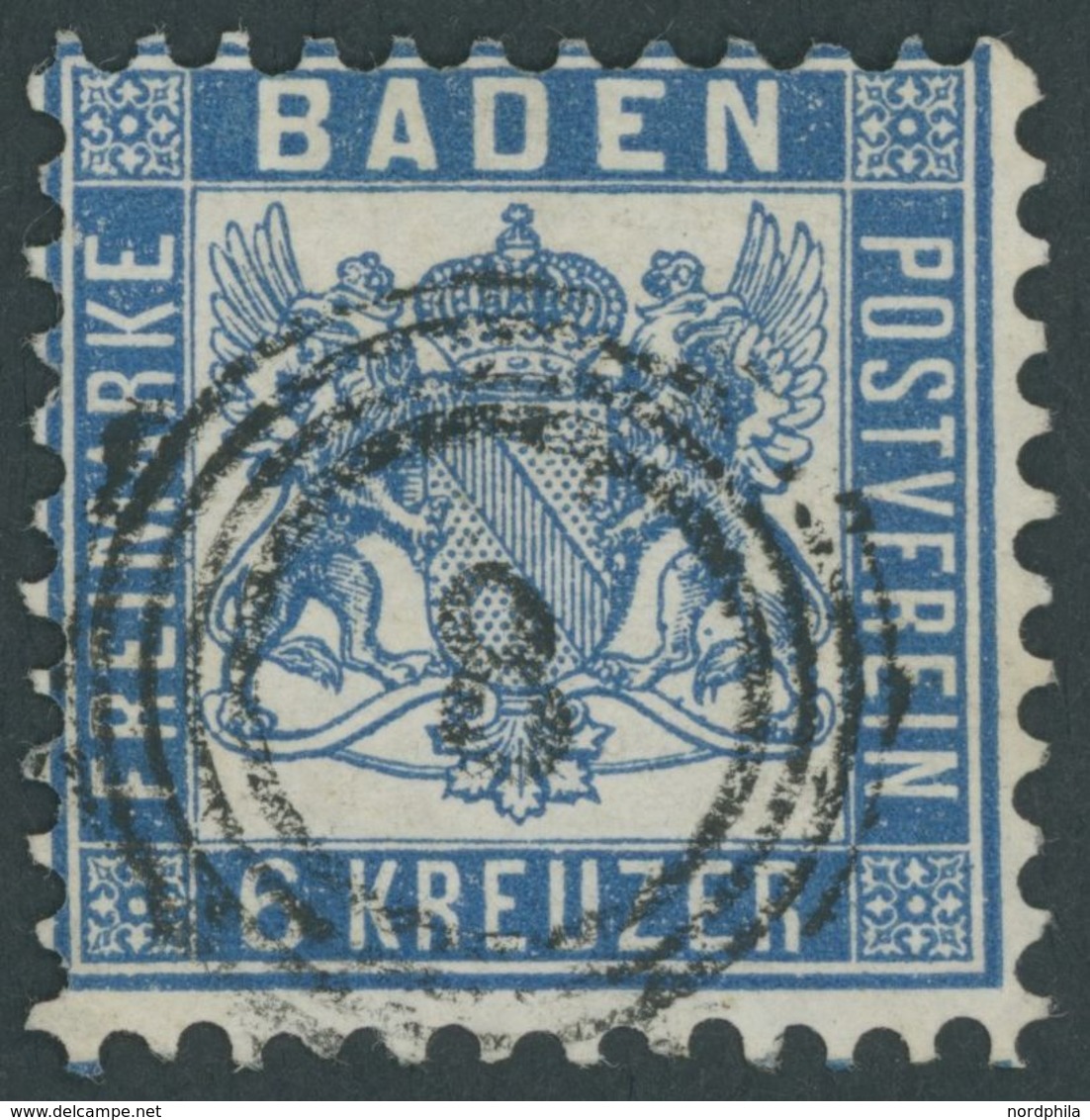 1865, 6 Kr. Preußischblau, Nummernstempel 8, Pracht, Mi. 80.- -> Automatically Generated Translation: 1865, 6 Kr. Prussi - Other & Unclassified