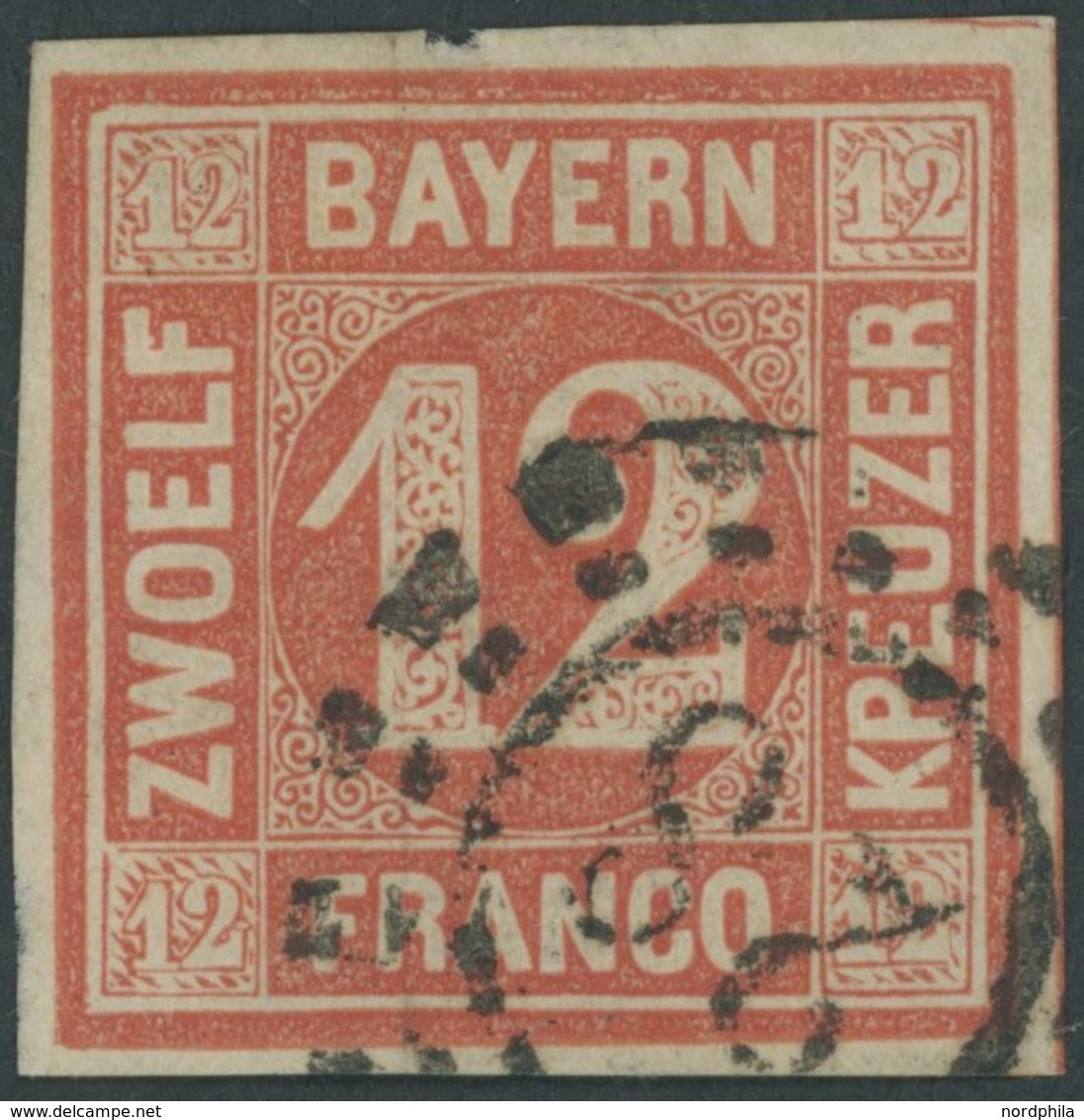 1850, 12 Kr. Rot, Offener MR-Stempel 28, Pracht, Mi. 180.- -> Automatically Generated Translation: 1850, 12 Kr. Red, Ope - Andere & Zonder Classificatie