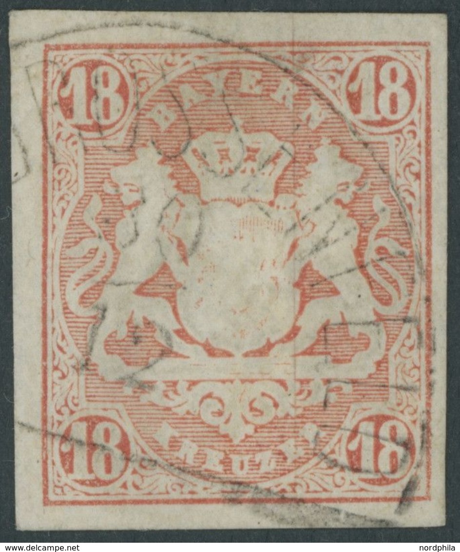 1867, 18 Kr. Dunkelzinnoberrot, Segmentstempel ALTDROSSENFELD, Feinst (kleine Bugspur), Mi. 220.- -> Automatically Gener - Autres & Non Classés