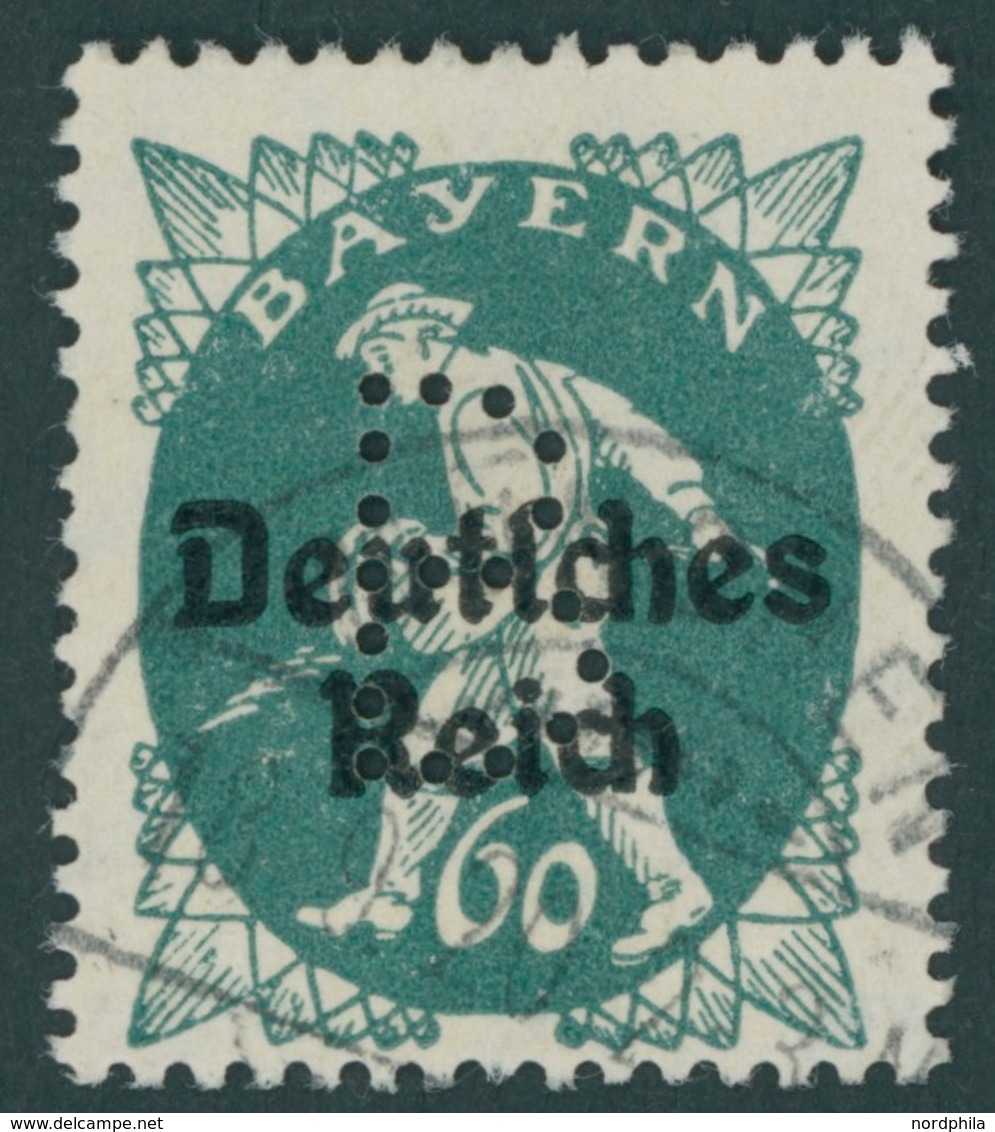 BAYERN Pf 23 O, 1920, 60 Pf. Dunkelblaugrün, Gelocht B, Pracht, Gepr. Dr. Helbig Und Infla, Mi. 350.- - Autres & Non Classés