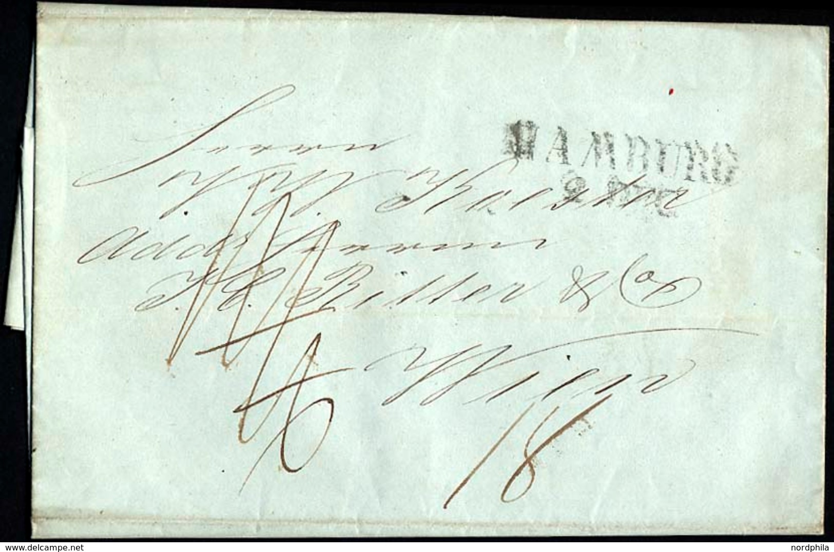 HAMBURG 1846, HAMBURG, L2 Auf Brief Nach Wien, Rückseitiger Ankunftsstempel, Pracht - Préphilatélie