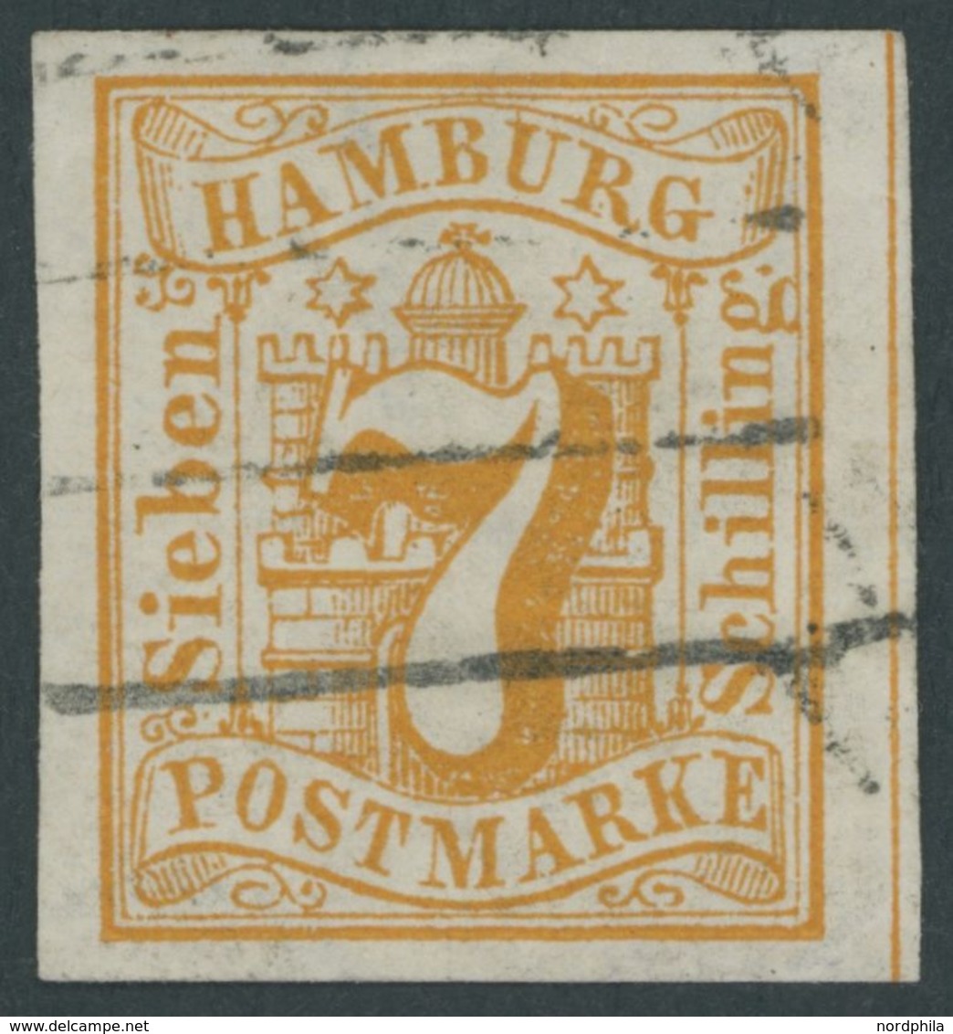 1859, 7 S. Lebhaftgelblichorange, Breitrandig, Kabinett, Mi. (70.-) -> Automatically Generated Translation: 1859, 7 S. B - Hamburg