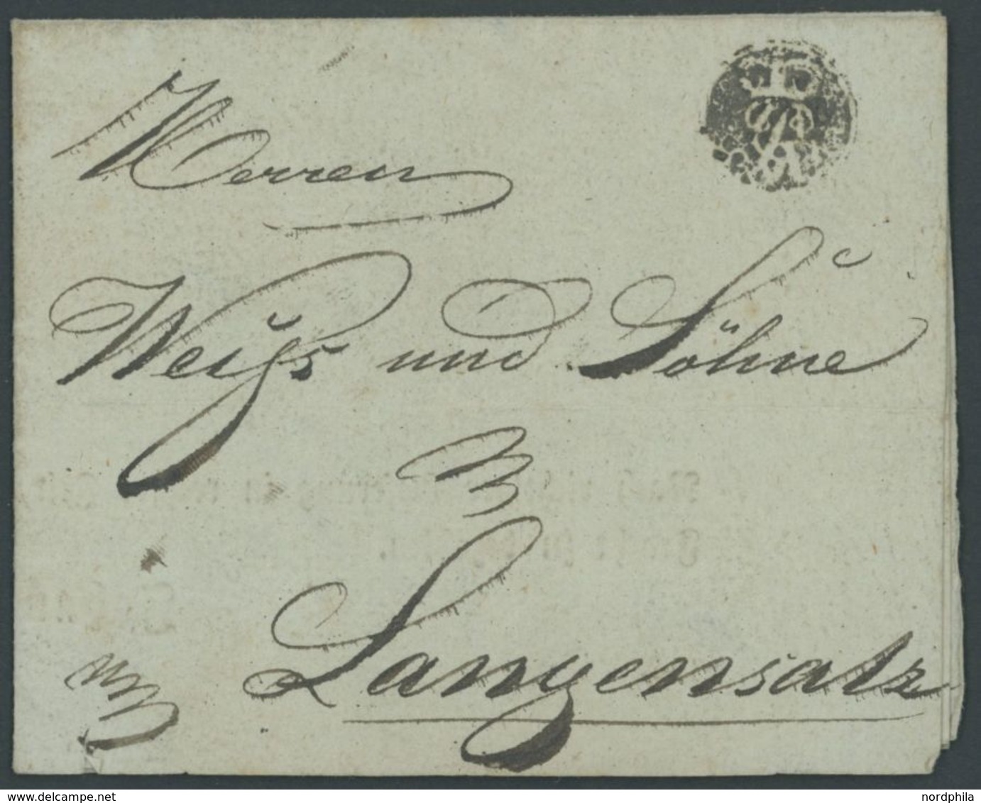 1818, Fuhrmannsbrief Von Lüneburg Nach Langensalza, 2 Verschiedene Zollstempel, Pracht -> Automatically Generated Transl - Vorphilatelie