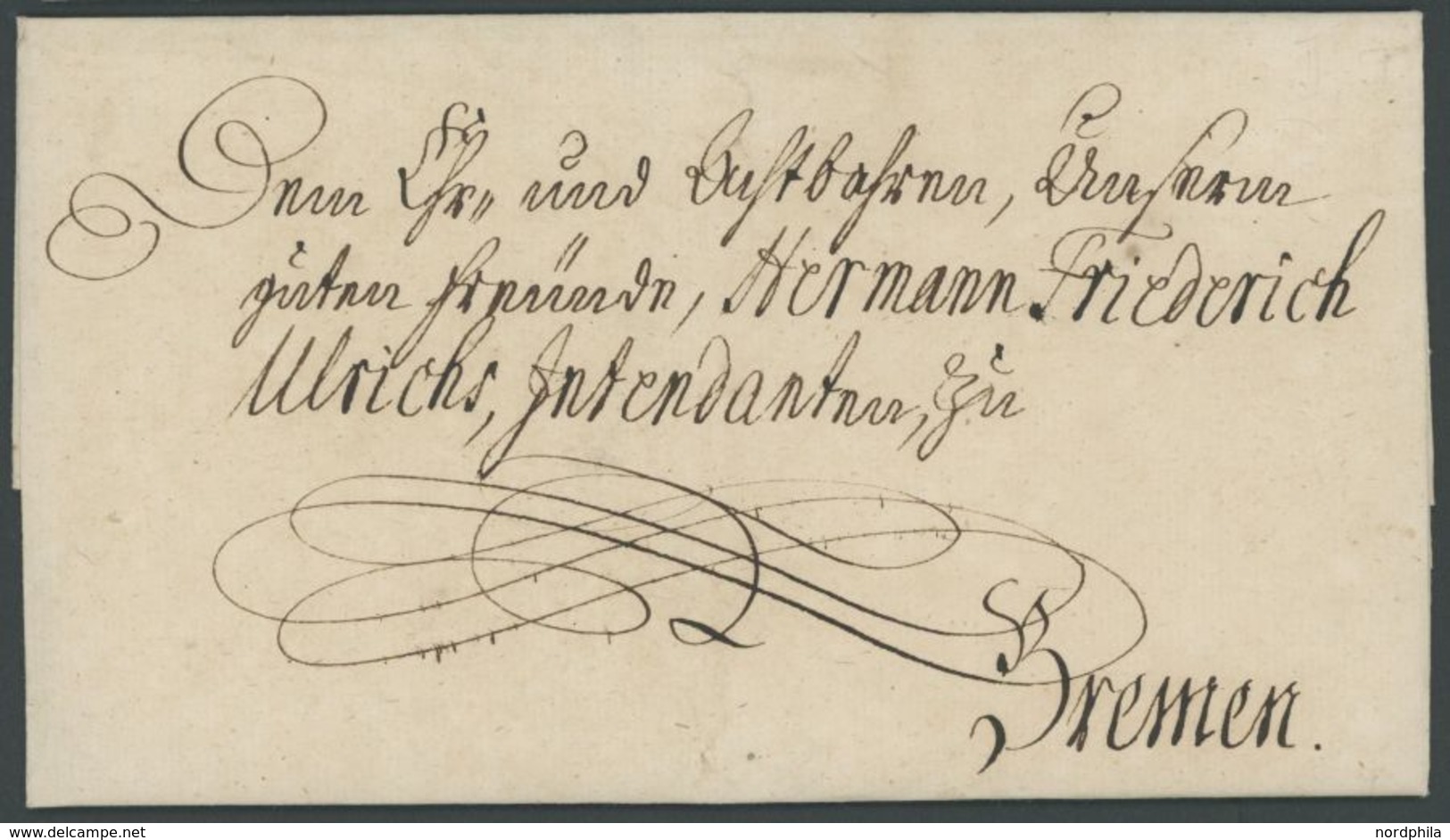 1732, Botenbrief Mit Inhalt Aus Stade An Den Intendanten Ulrichs In Bremen, Pracht -> Automatically Generated Translatio - Vorphilatelie