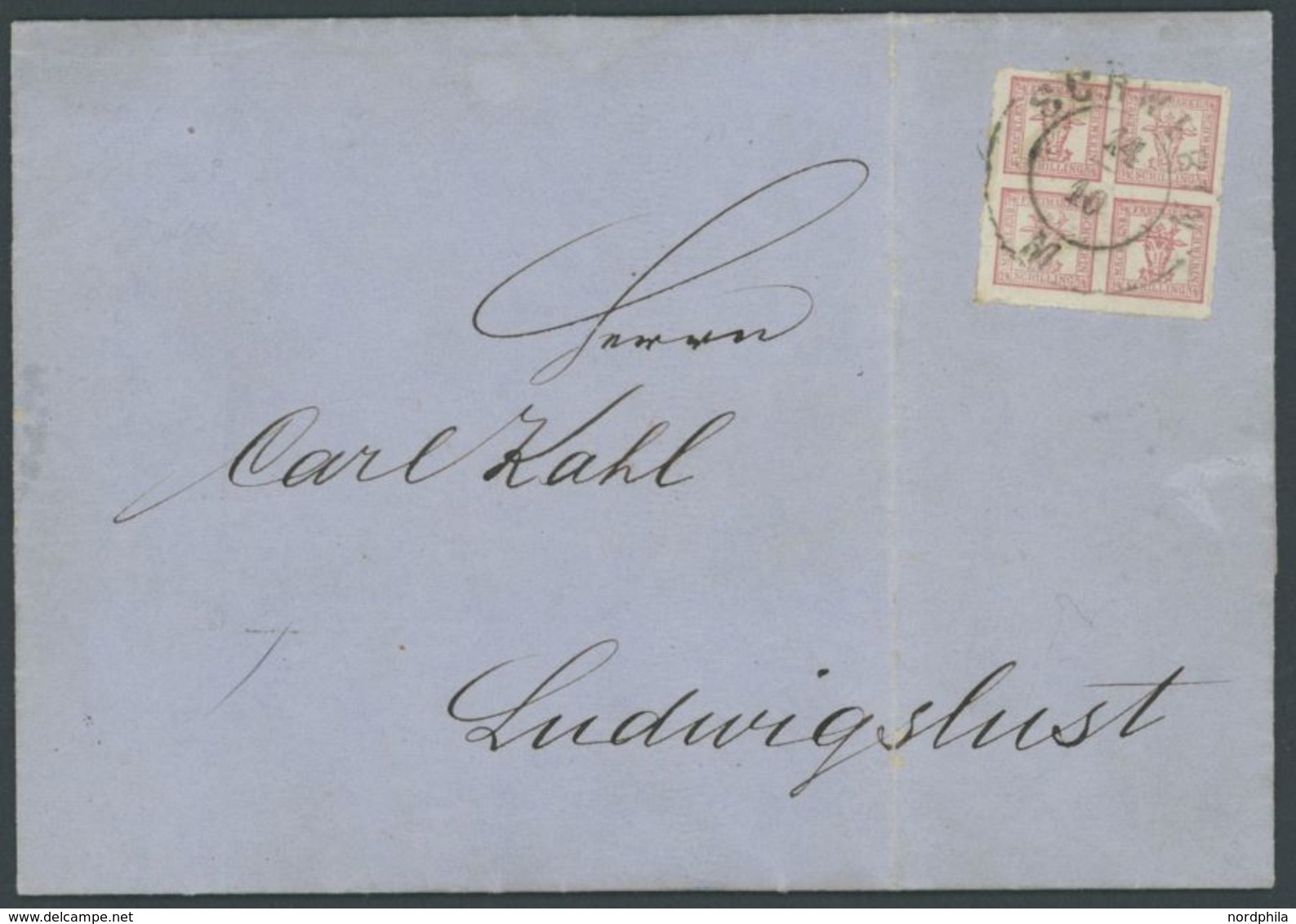 1867, 4/4 S. Lebhaftbräunlichrot Mit K2 SCHWERIN Auf Brief Nach Ludwigslust, Pracht -> Automatically Generated Translati - Mecklenbourg-Schwerin