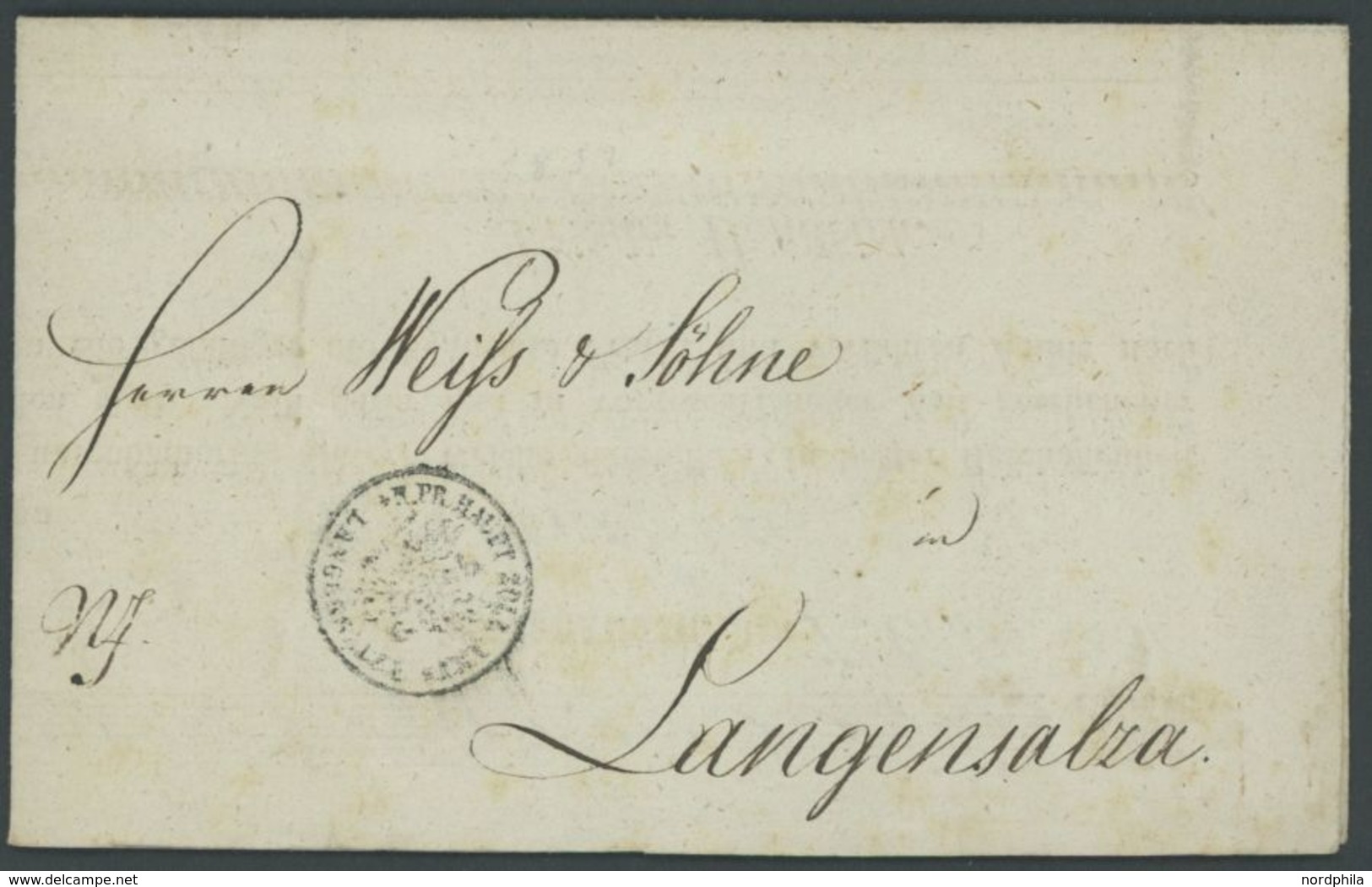 1831, Dekorativer Fuhrmannsbrief Von NORDHAUSEN Nach Langensalza, Mit Zollstempel, Pracht -> Automatically Generated Tra - Prephilately