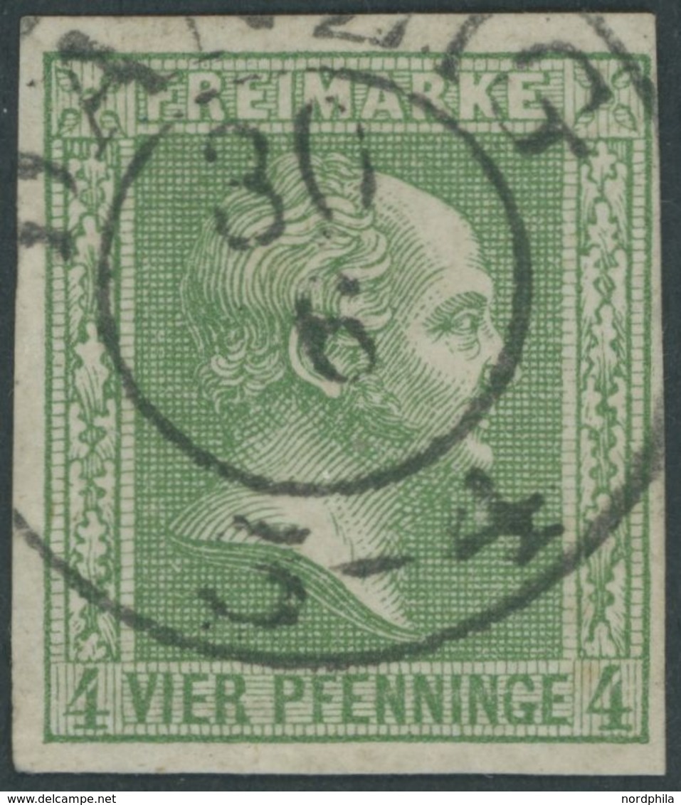 1858, 4 Pf. Gelblichgrün, K2 DANZIG, Kabinett -> Automatically Generated Translation: 1858, 4 Pf. Yellowish Green, Two R - Other & Unclassified