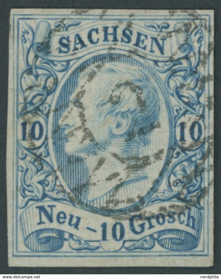 1856, 10 Ngr. Cyanblau, Breitrandig, Pracht, Mi. (300.-) -> Automatically Generated Translation: 1856, 10 Ngr. Cyan Blue - Saxony