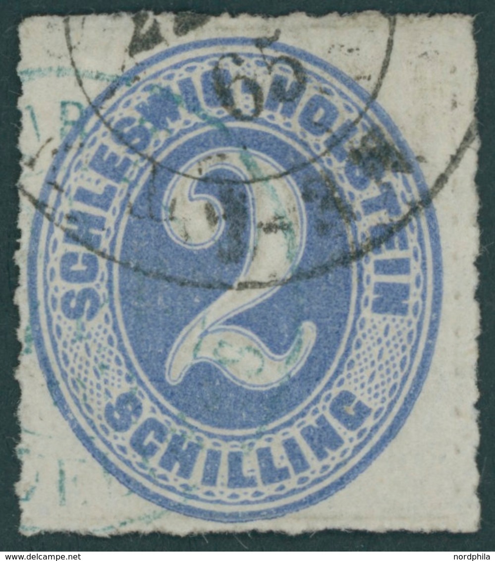 SCHLESWIG-HOLSTEIN 11 O, 1865, 2 S. Grauultramarin, Pracht, Mi. 300.- - Schleswig-Holstein