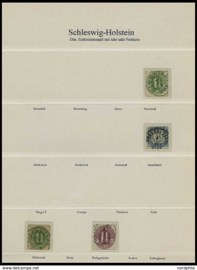 SCHLESWIG-HOLSTEIN o,BrfStk, BRIEF, Sammlung Ortsstempel auf Schleswig-Holstein-Marken, insgesamt 109 verschiedene Werte