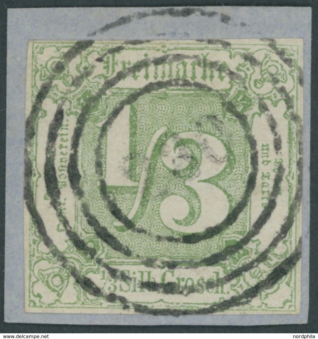 1863, 1/3 Sgr. Grün, Nummernstempel 230 (DERMBACH), Allseits Breitrandig, Kabinettbriefstück -> Automatically Generated  - Other & Unclassified