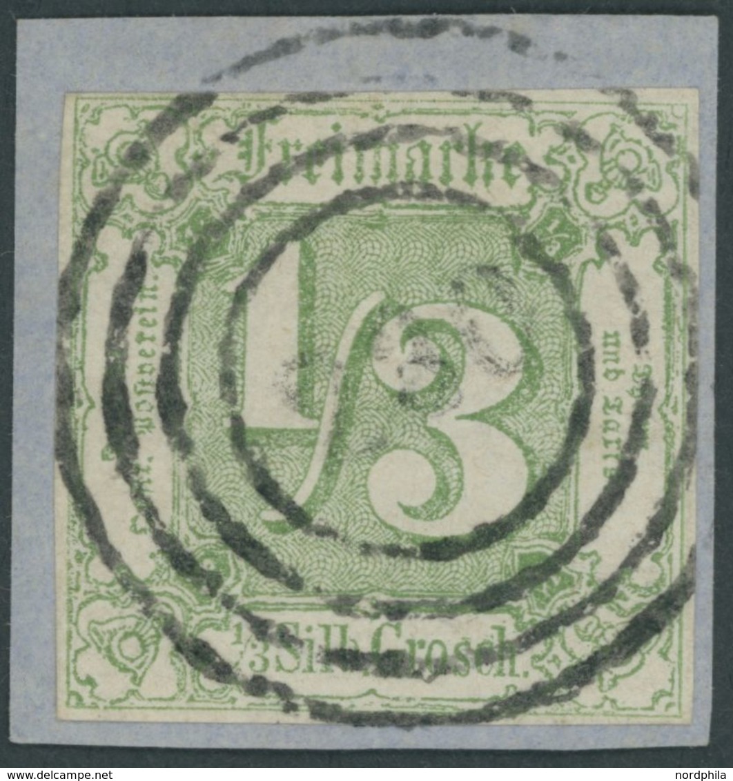 1863, 1/3 Sgr. Grün, Nummernstempel 230 (DERMBACH), Allseits Breitrandig, Kabinettbriefstück -> Automatically Generated  - Autres & Non Classés