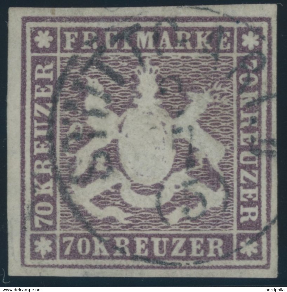 1873, 70 Kr. Braunlila, Bogenfeld 3, Kleine Rückseitige, Teils Hinterlegte Schürfungen Sonst Farbfrisches Allseits Breit - Other & Unclassified