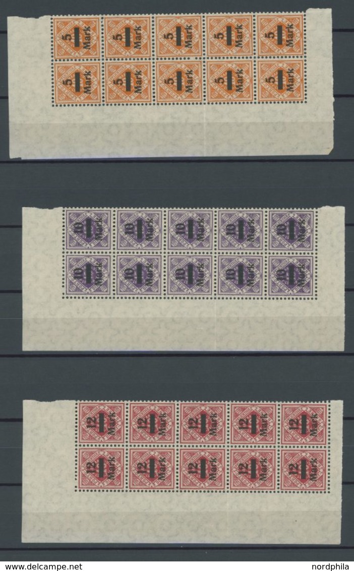 WÜRTTEMBERG 159-70 **, 1922/3, Ziffer In Raute, Je 10x Im Bogenteil, Postfrisch, Pracht - Sonstige & Ohne Zuordnung