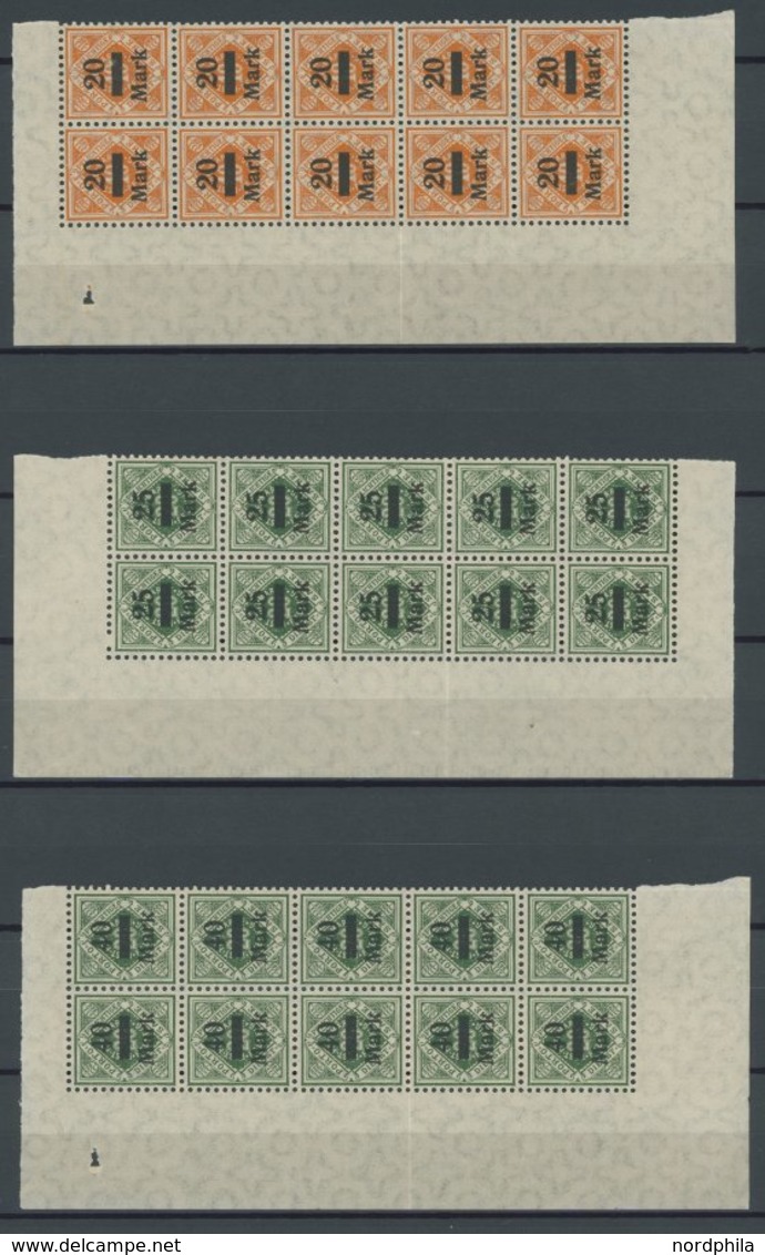 WÜRTTEMBERG 159-70 **, 1922/3, Ziffer In Raute, Je 10x Im Bogenteil, Postfrisch, Pracht - Other & Unclassified