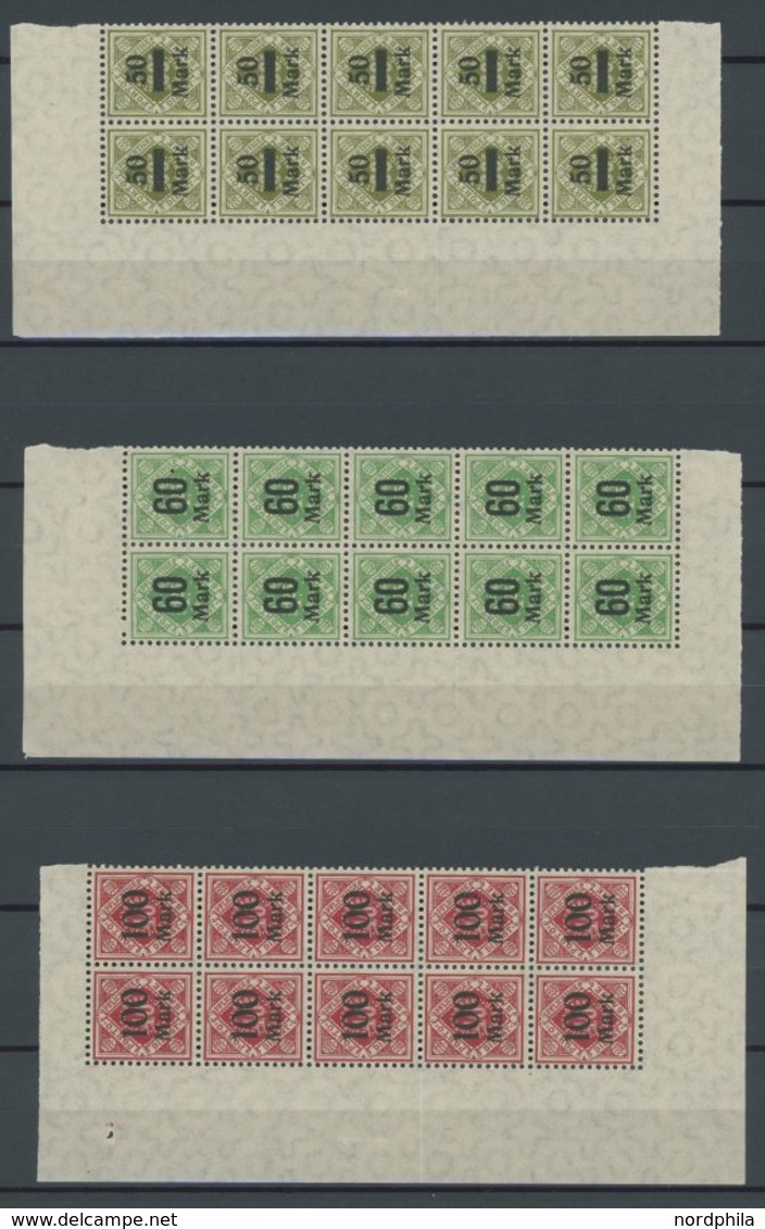 WÜRTTEMBERG 159-70 **, 1922/3, Ziffer In Raute, Je 10x Im Bogenteil, Postfrisch, Pracht - Autres & Non Classés