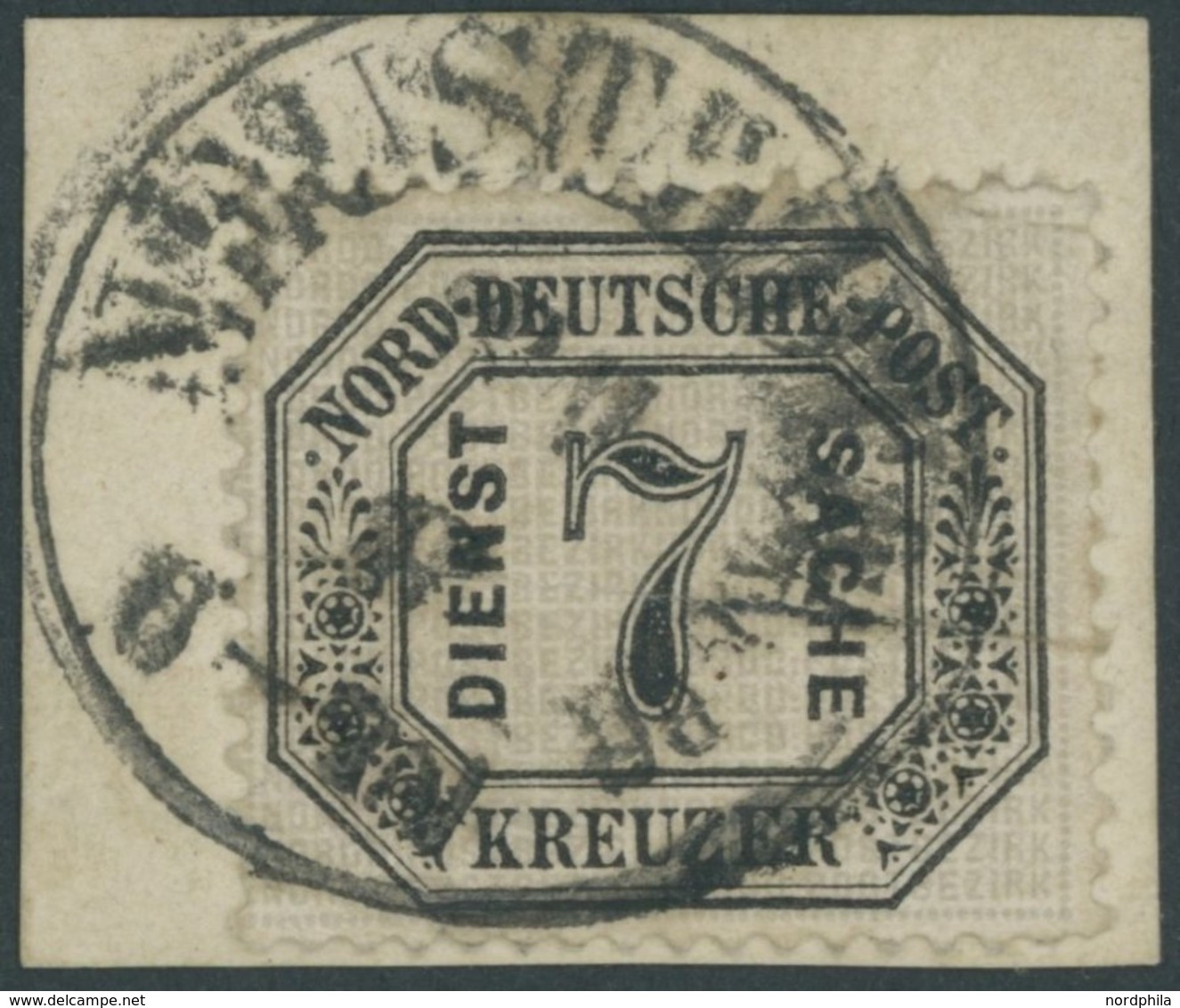 1870, 7 Kr. Schwarz/mattgrau Auf Briefstück, K1 NEUSTADT Bei COBURG, Feinst (kleine Bugspur), Gepr. Mehlmann, Mi. 350.-  - Sonstige & Ohne Zuordnung