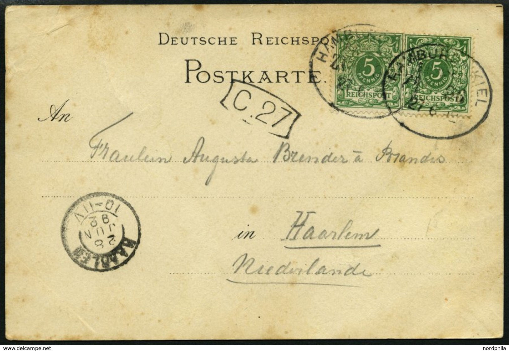 BAHNPOST Hamburg-Kiel, 20 Verschiedene Belege, 1892-1964, Meist Pracht - Sonstige & Ohne Zuordnung