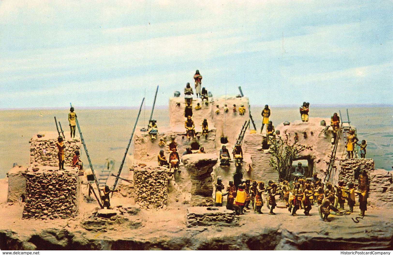 HOPI INDIAN VILLAGE Circa 1900 DIORAMA~BOSTON MA~MUSEUM OF SCIENCE POSTCARD 41478 - Indianer