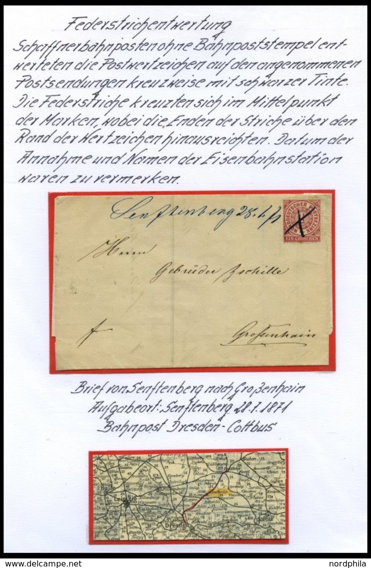 BAHNPOST Bahnpost Mit Federstrichentwertung, 9 Verschiedene Belege Von Ca. 1871-1883, Meist Pracht - Other & Unclassified