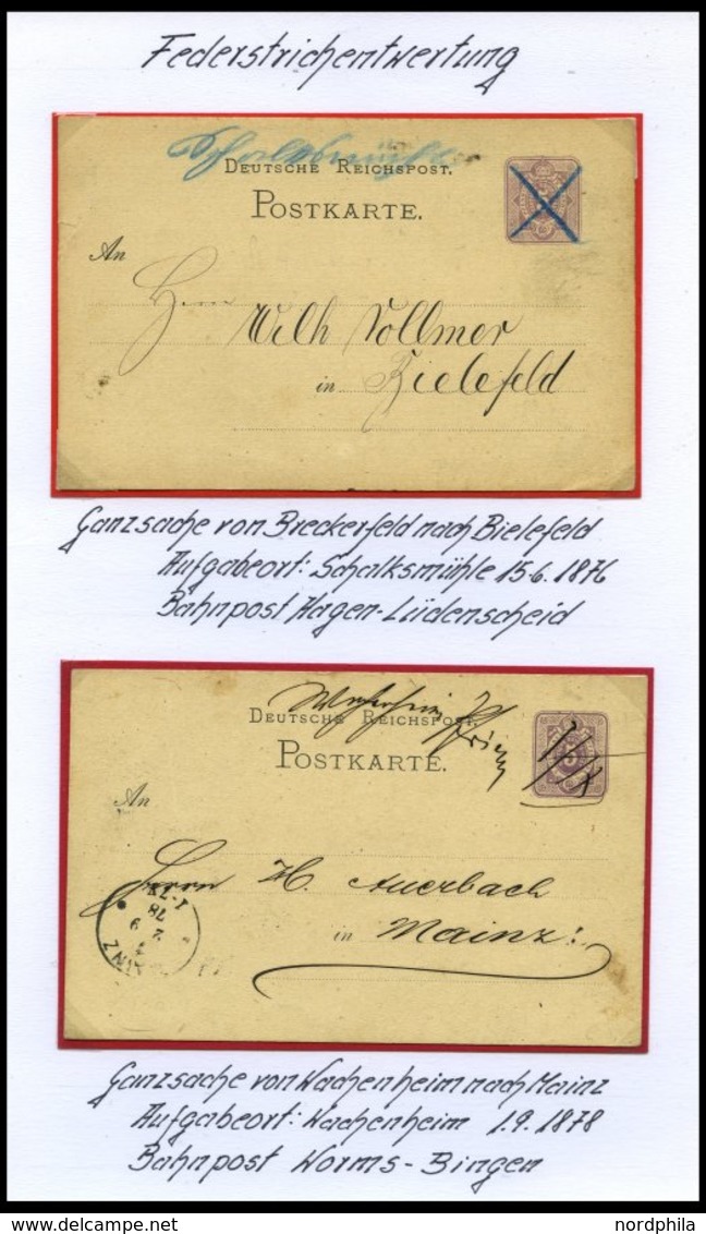 BAHNPOST Bahnpost Mit Federstrichentwertung, 9 Verschiedene Belege Von Ca. 1871-1883, Meist Pracht - Sonstige & Ohne Zuordnung