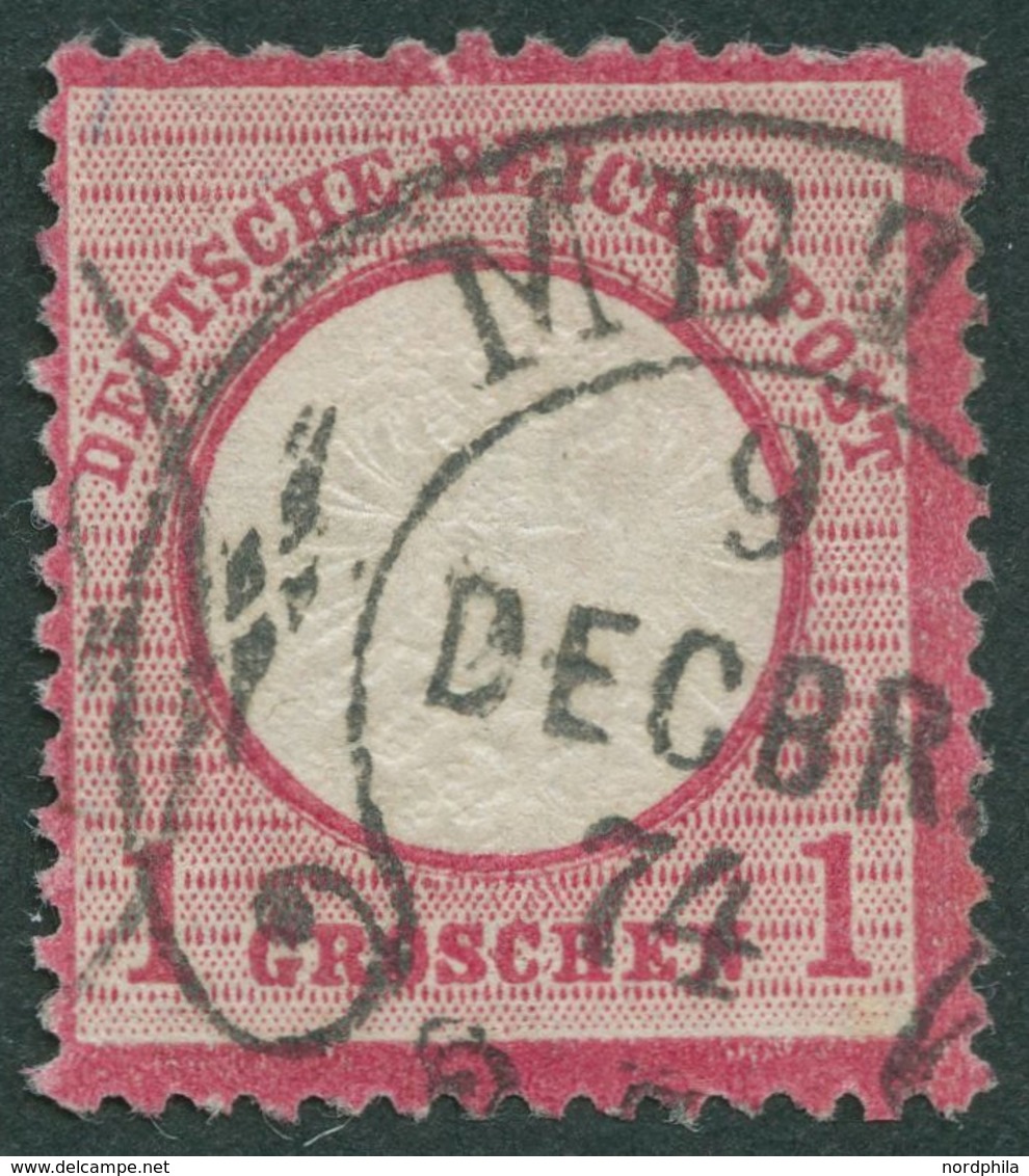 Dt. Reich 19 O, 1872, 1 Gr. Rotkarmin, Hufeisenstempel METZ (Spalink 25-1N), Normale Zähnung, Pracht, Kurzbefund Sommer - Used Stamps