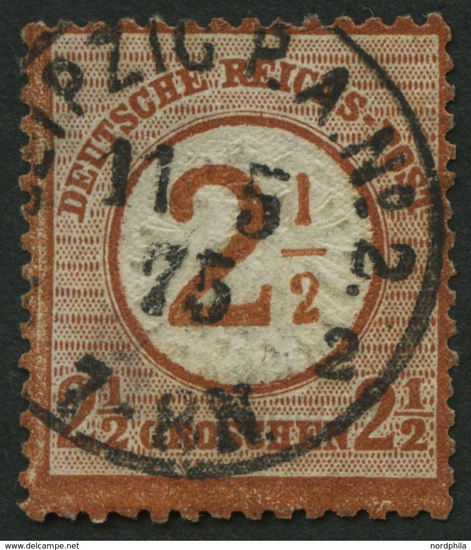 Dt. Reich 29 O, 1874, 21/2 Auf 21/2 Gr. Braunorange, Stempel LEIPZIG P.A. Nr. 2 11.5.75 (als 25 Pf.-Marke Verwendet), Fe - Oblitérés