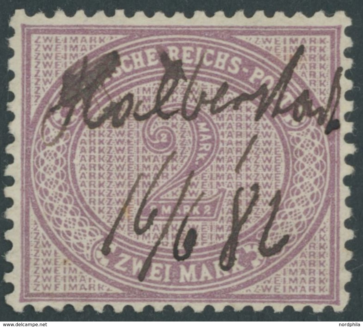 1875, 2 M. Lilapurpur, Handschriftlich HALBERSTADT, Pracht -> Automatically Generated Translation: 1875, 2 M. Lilac Purp - Autres & Non Classés