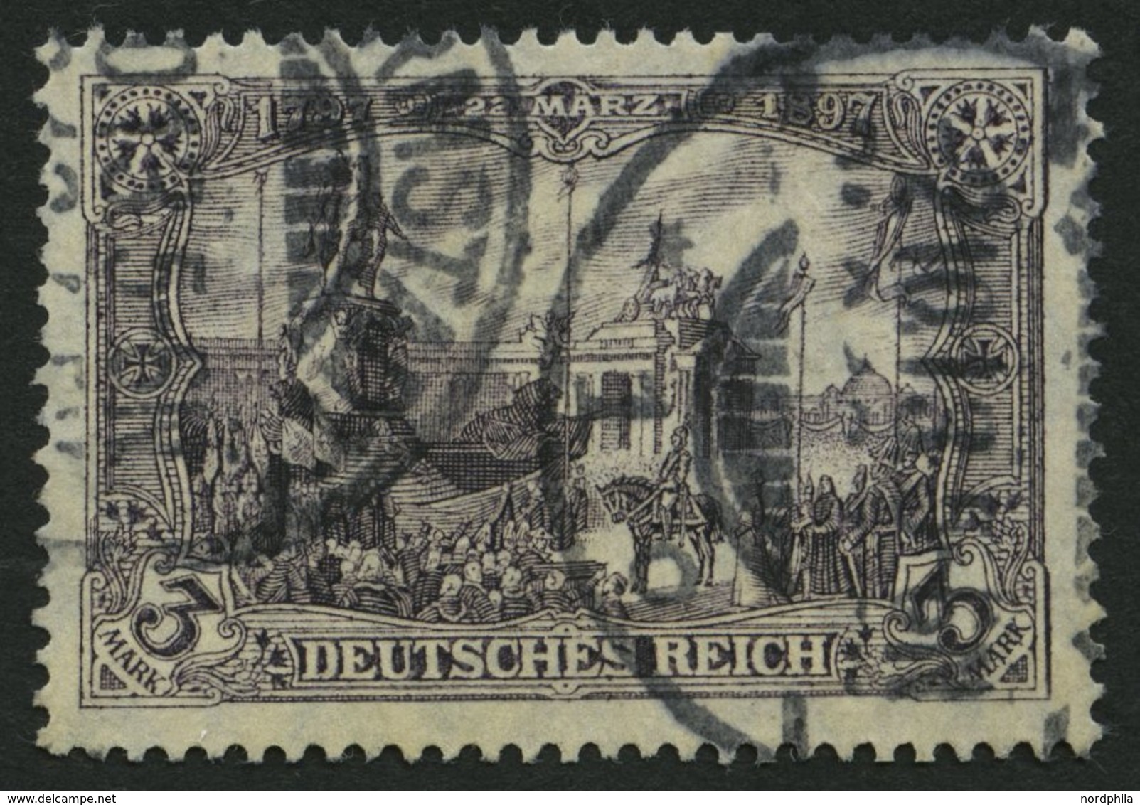 Dt. Reich 96AIa O, 1911, 3 M. Schwärzlichviolett Friedensdruck, Pracht, Gepr. Jäschke, Mi. 65.- - Used Stamps