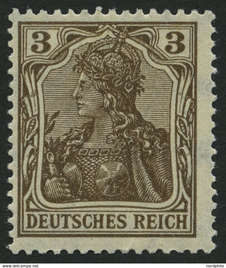 Dt. Reich 84IIb **, 1918, 3 Pf. Schwärzlichbraun Kriegsdruck, Pracht, Gepr. Zenker, Mi. 70.- - Oblitérés