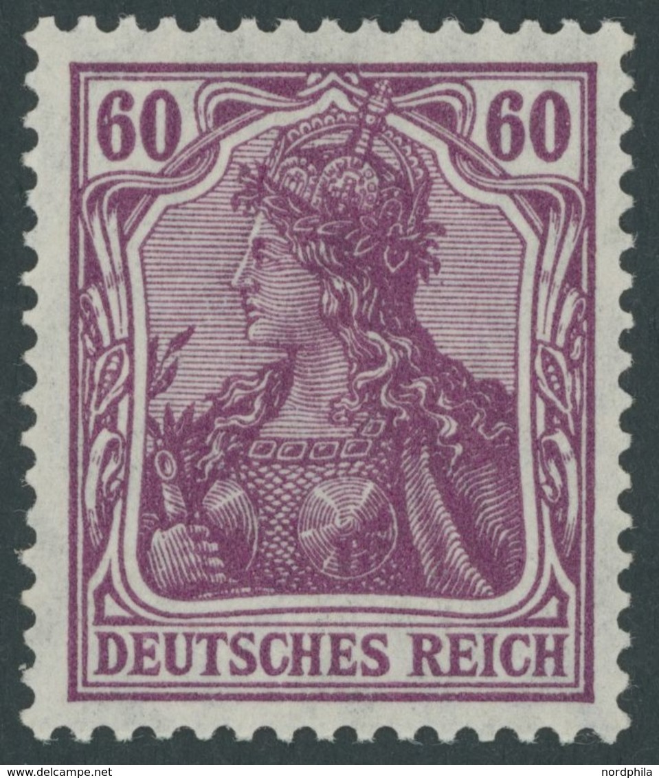 Dt. Reich 92IIa **, 1915, 60 Pf. Graulila Kriegsdruck, Postfrisch Pracht, Gepr. Jäschke, Mi. 90.- - Used Stamps