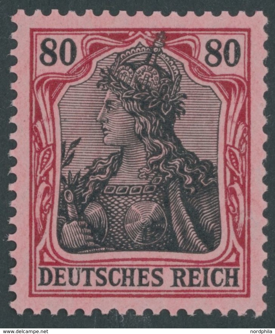 Dt. Reich 93IIa **, 1918, 80 Pf. Karminrot/rotschwarz Auf Hellrosa Kriegsdruck, Postfrisch, Pracht, Gepr. Dr. Hochstädte - Oblitérés